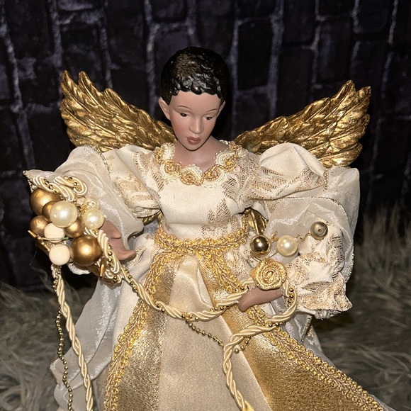 Golden Holiday Christmas Angel Topper African American 14” - Picture 4 of 13